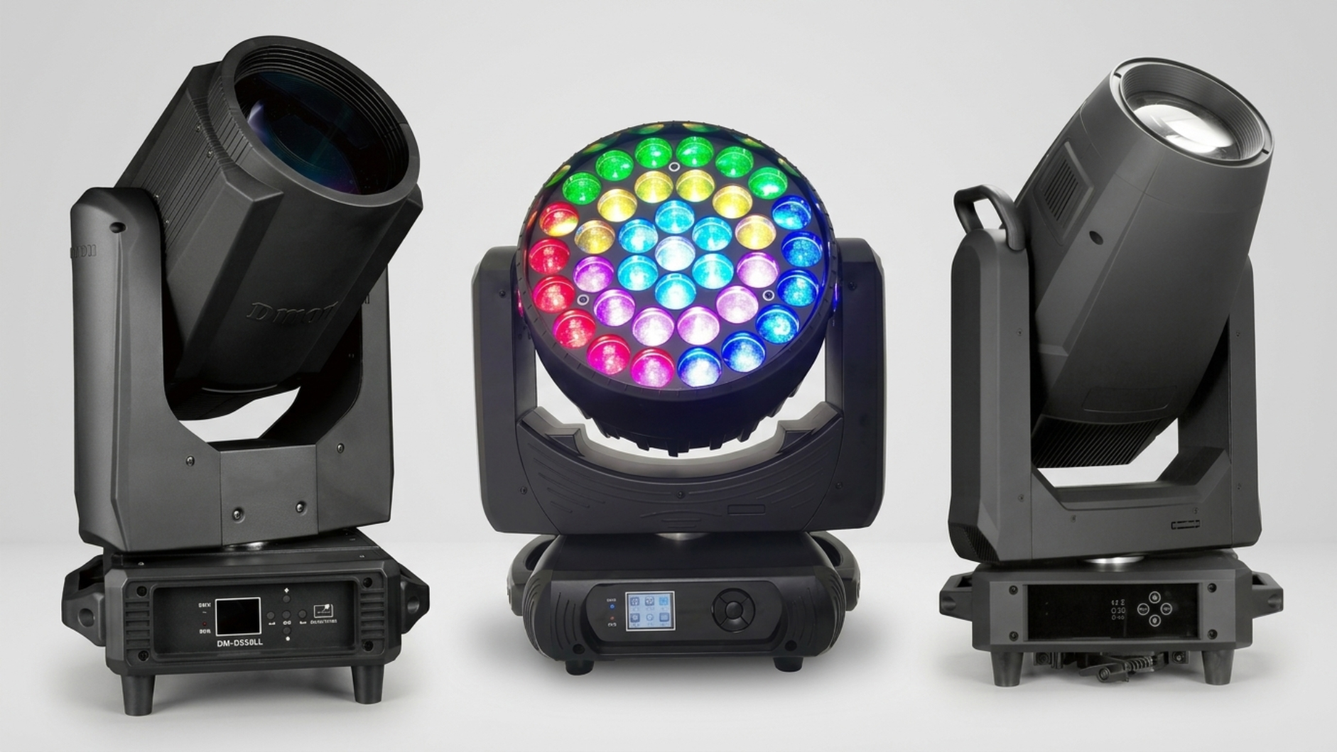 beam vs spot vs wash moving head light types comparison on stage