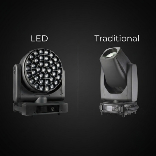 LED vs traditional stage lighting comparison moving head fixtures