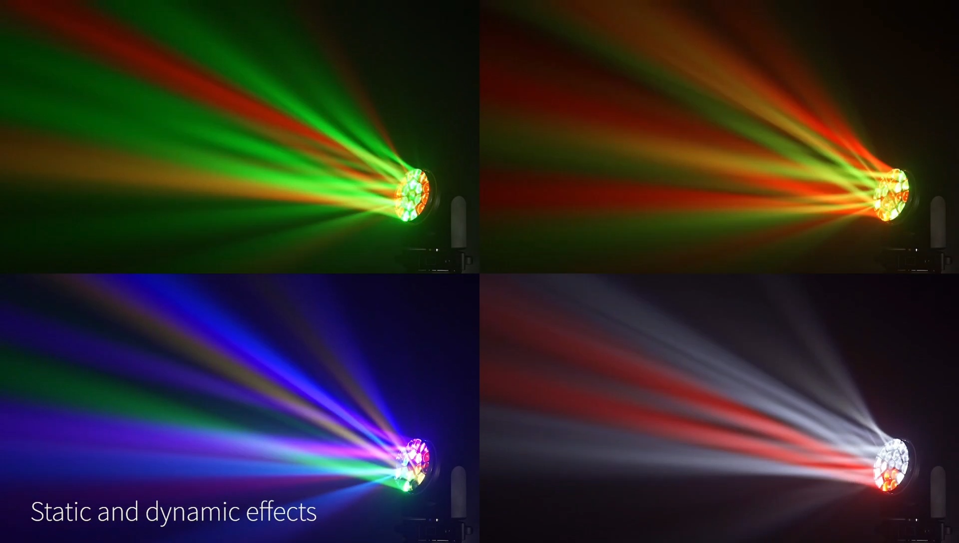 Bee eye moving head light creating rotating beam effects