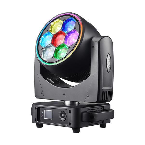 DMON LM760P 7×60W RGBW Rotating Big-Eye Moving Head Light with LED Strip