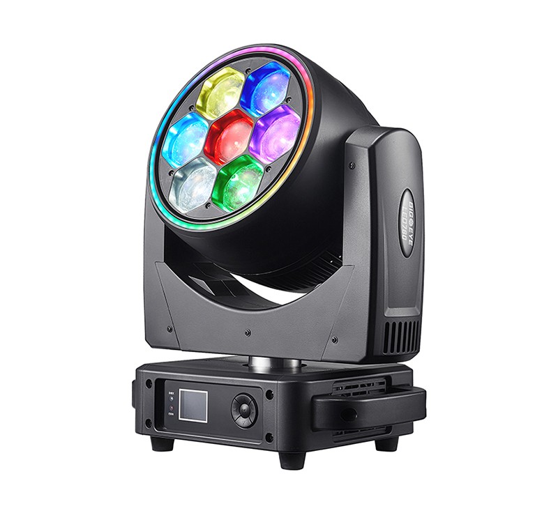 DMON LM760P 7×60W RGBW Rotating Big-Eye Moving Head Light with LED Strip